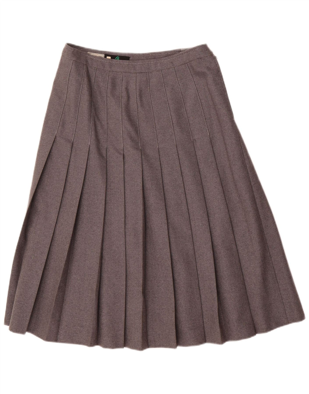 Falda plisada vintage para mujer IT 44 Mediana W28 Lana gris