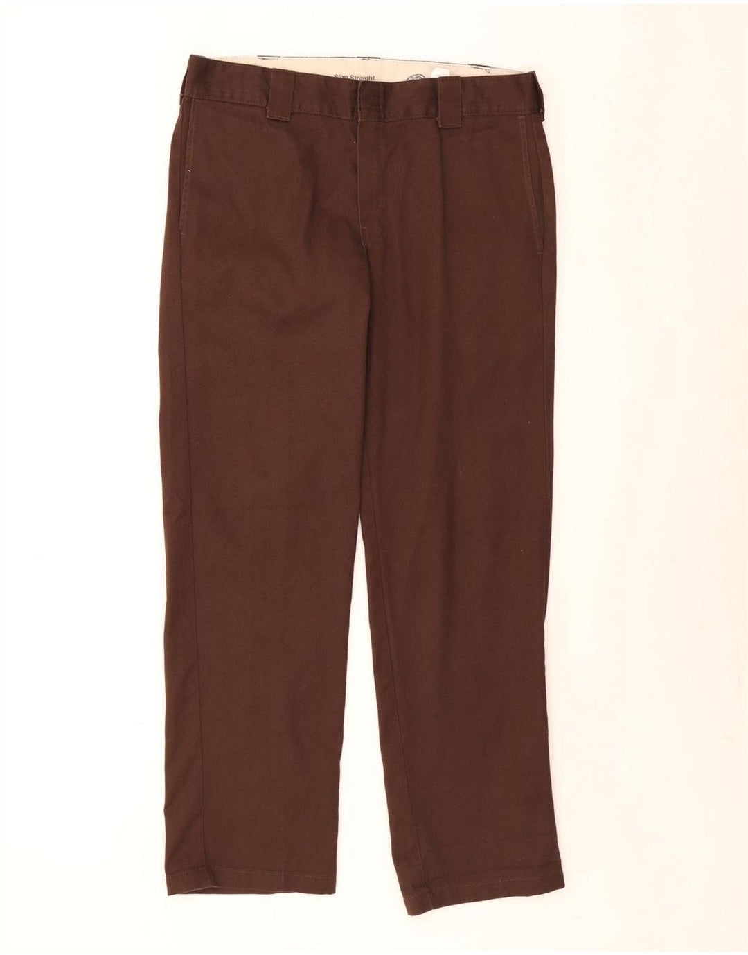 Dickies Pantalón chino recto para hombre W34 L32 Poliéster marrón