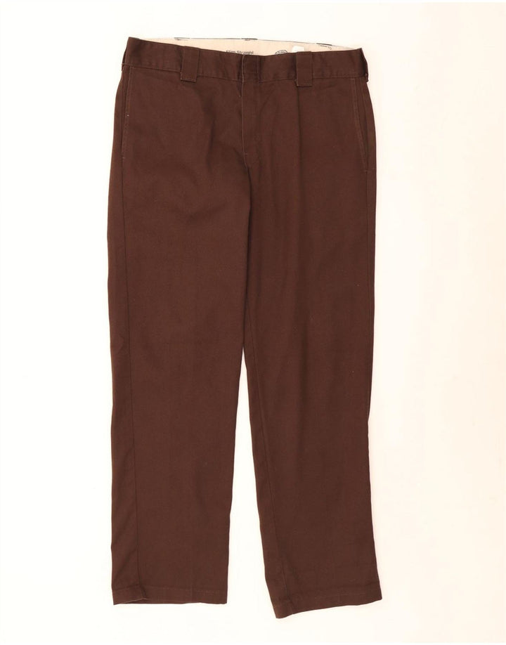 Dickies Pantalón chino recto para hombre W34 L32 Poliéster marrón