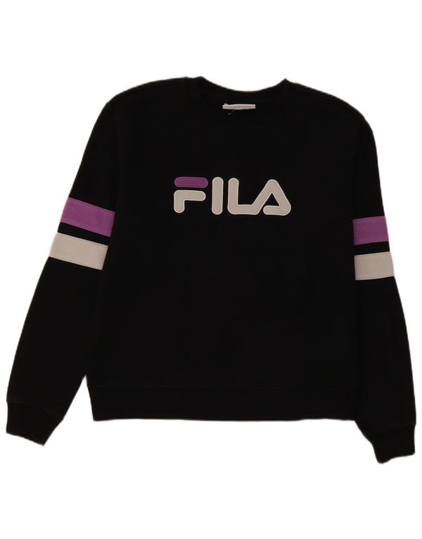 Fila Sudadera gráfica para mujer Jumper UK 46 Large Black Colourblock