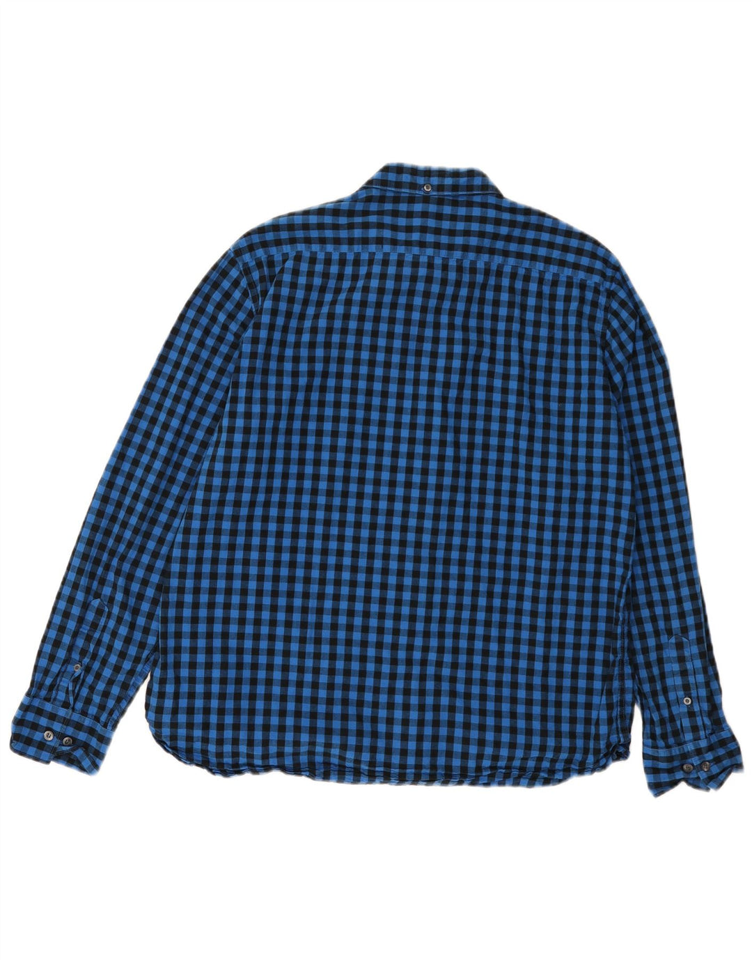 Camisa para hombre French Connection XL Algodón a cuadros azul