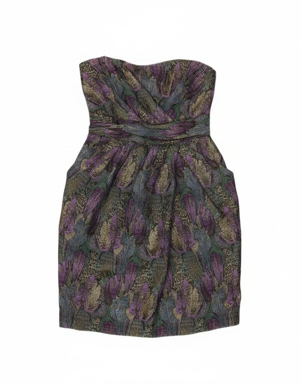 Vestido sin tirantes para mujer de Warehouse UK 6 XS Algodón floral morado