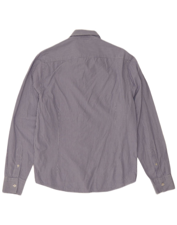 Camisa de hombre Rifle de algodón a rayas diplomáticas azul medio