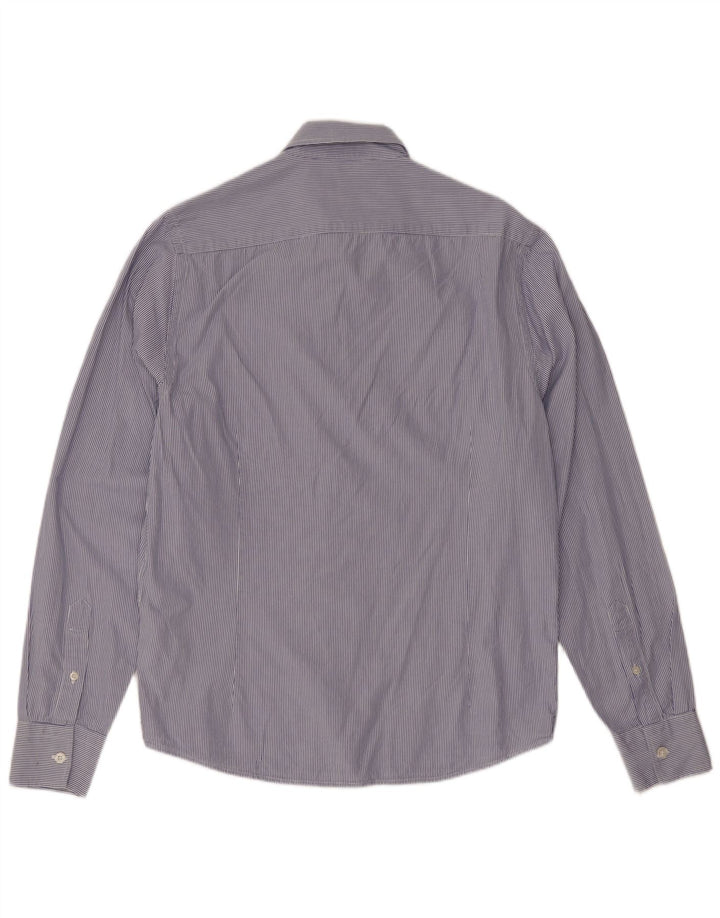 Camisa de hombre Rifle de algodón a rayas diplomáticas azul medio