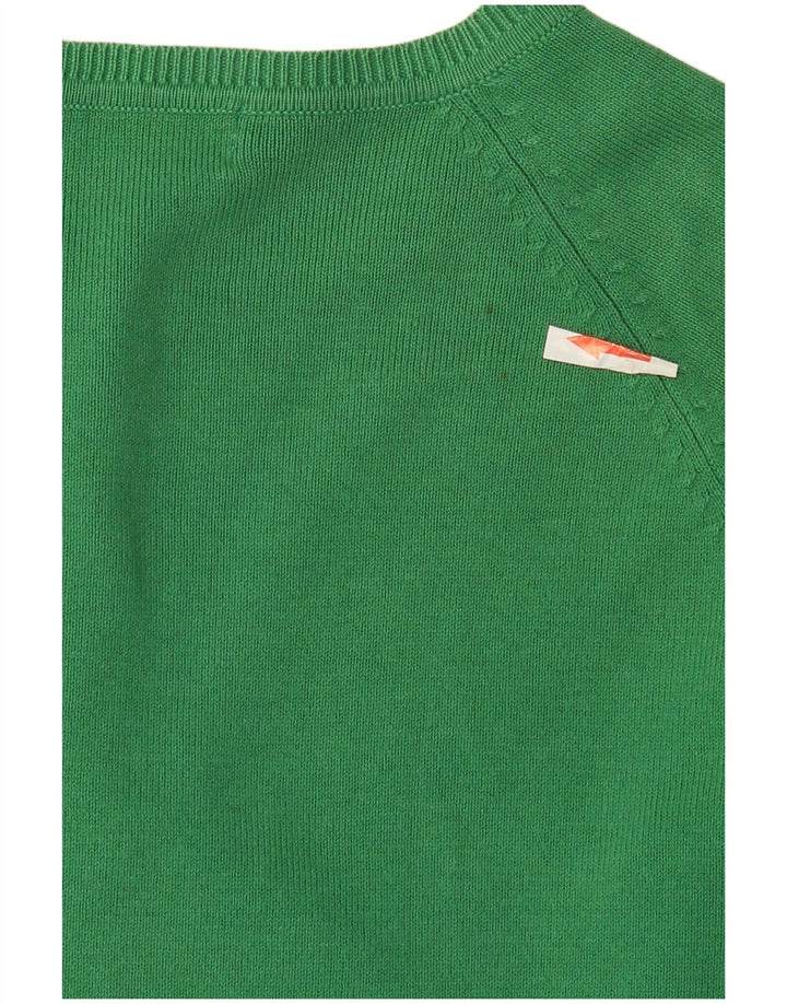 Zara Mujer Cárdigan Suéter UK 12 Algodón Verde Medio