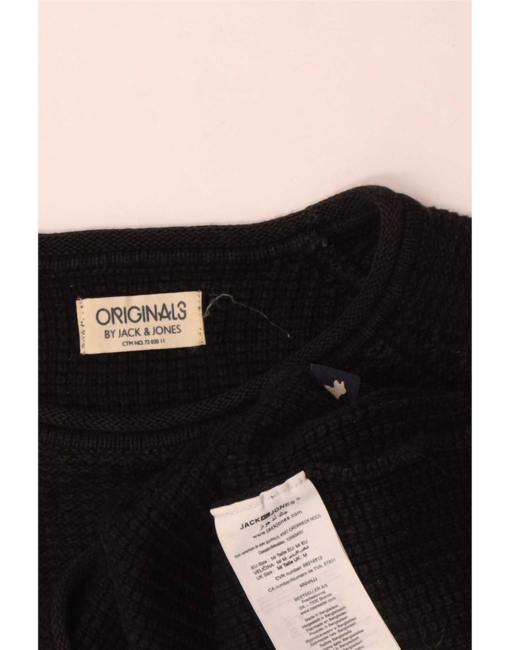 Jack & Jones Jersey De Cuello Redondo Para Hombre Jersey De Algodón Negro Mediano