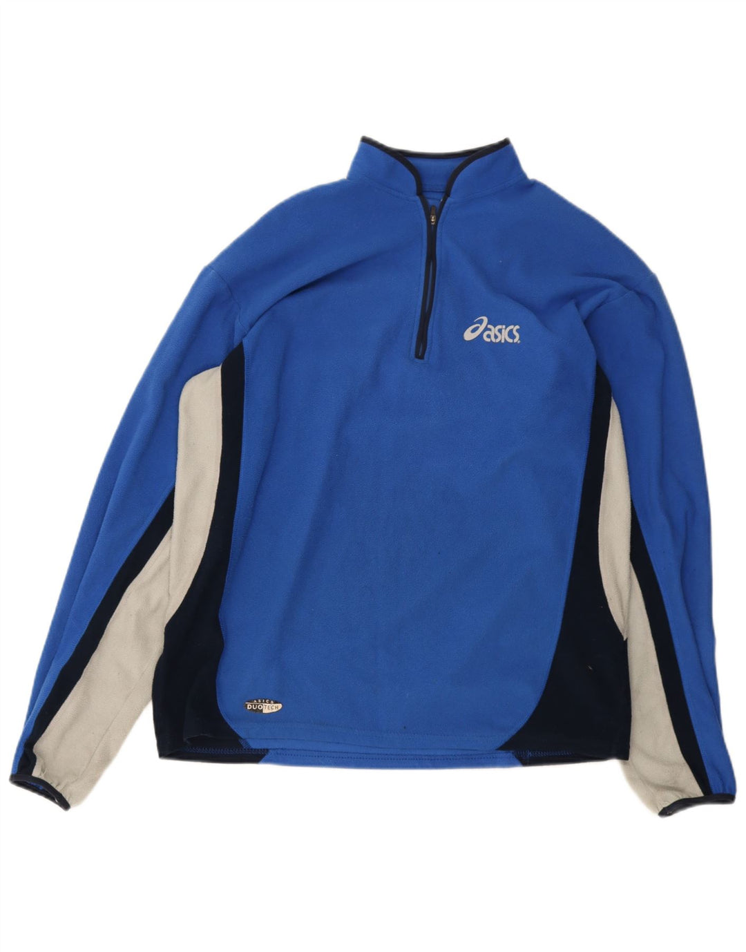 Asics Hombre Zip Neck Fleece Jumper Large Azul Colorblock Poliéster