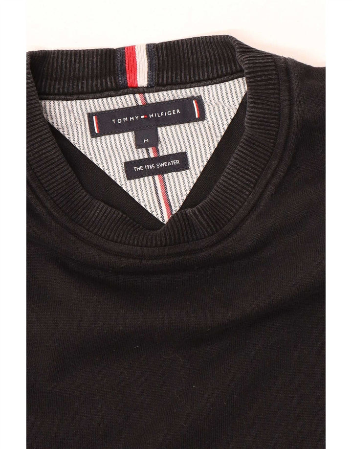 Tommy Hilfiger Jersey con cuello redondo para hombre, color negro mediano