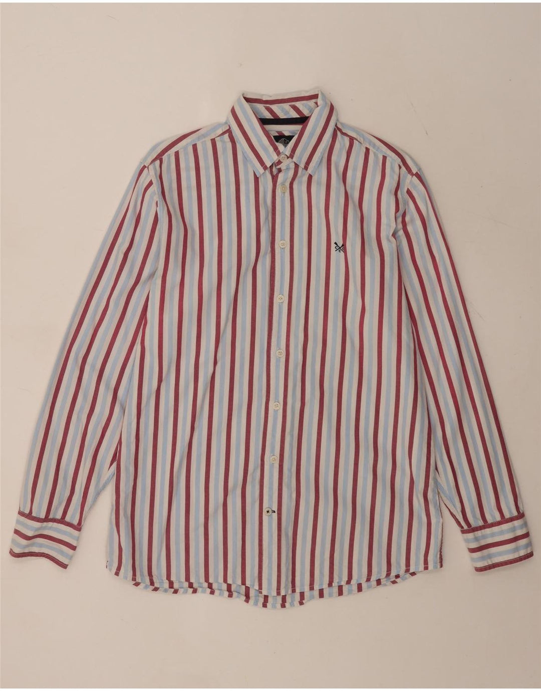 Crew Clothing Camisa de corte clásico para hombre Algodón a rayas azul medio