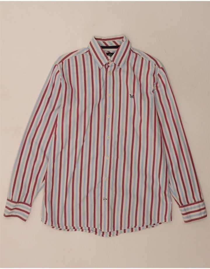 Crew Clothing Camisa de corte clásico para hombre Algodón a rayas azul medio