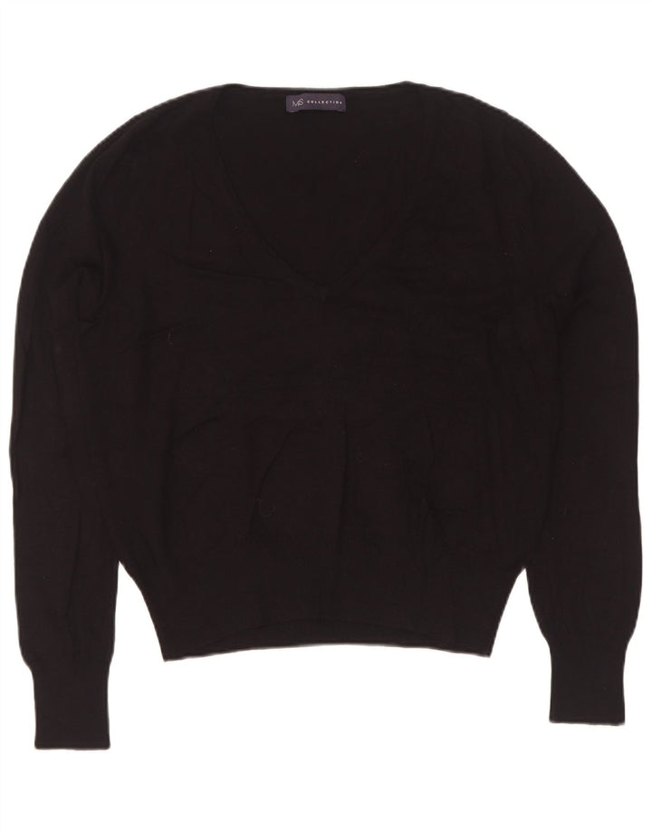 Marks & Spencer Jersey con cuello en V para mujer UK 44 Viscosa negra mediana