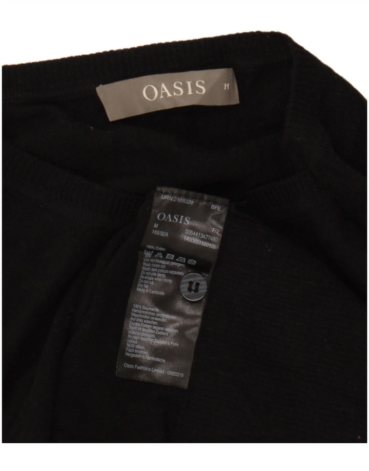 Oasis - Cárdigan para mujer, talla 40, algodón negro mediano