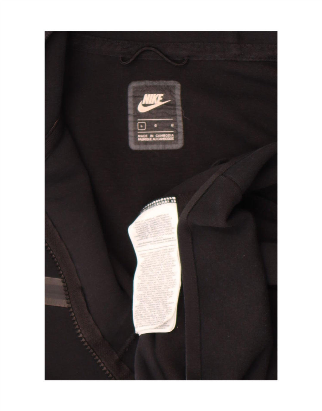 Nike - Sudadera con capucha y cremallera para hombre, talla grande, algodón negro