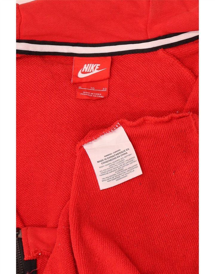 NIKE Sudadera con capucha y cremallera para hombre XL Algodón rojo