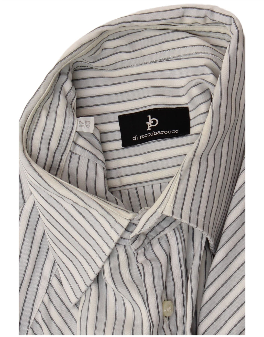 Camisa Roccobarocco Hombre Talla 43 17 XL Azul Rayas