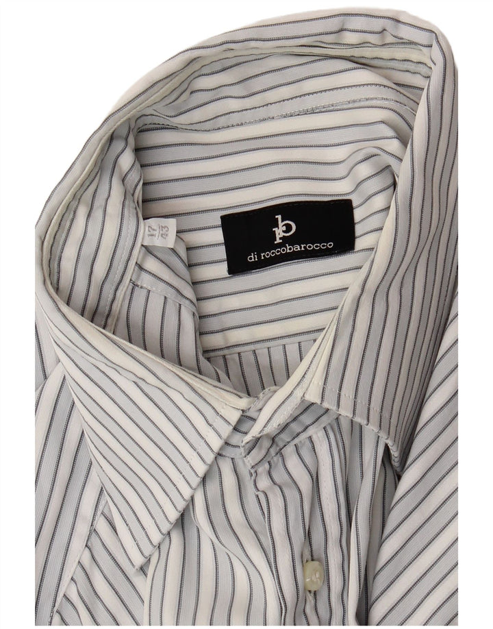 Camisa Roccobarocco Hombre Talla 43 17 XL Azul Rayas