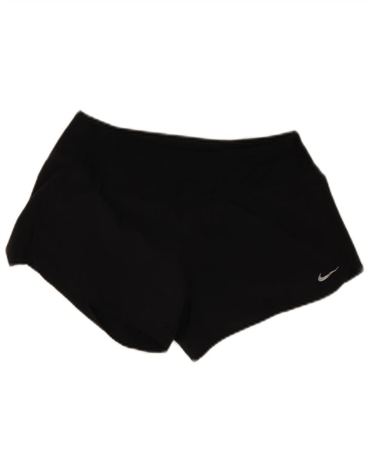 Nike - Pantalones cortos deportivos Dri Fit para mujer, talla 10, poliéster negro pequeño