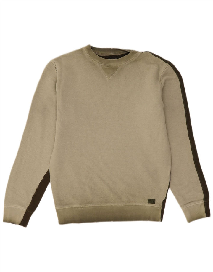 Diesel Hombre Sudadera Jumper Medium Khaki Colorblock Algodón