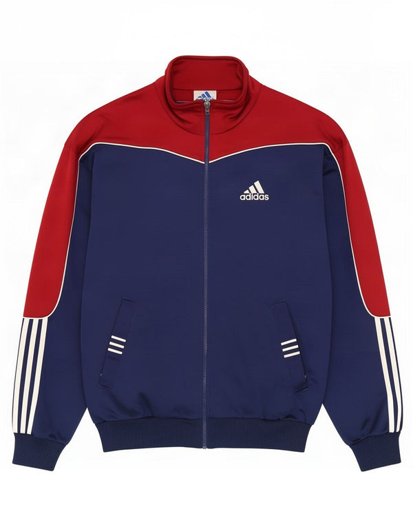 Adidas Mens Tracksuit Top Jacket UK 36/38 Small Navy Blue Colourblock