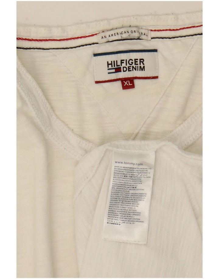Tommy Hilfiger Camiseta Hombre Manga Larga XL Algodón Blanco