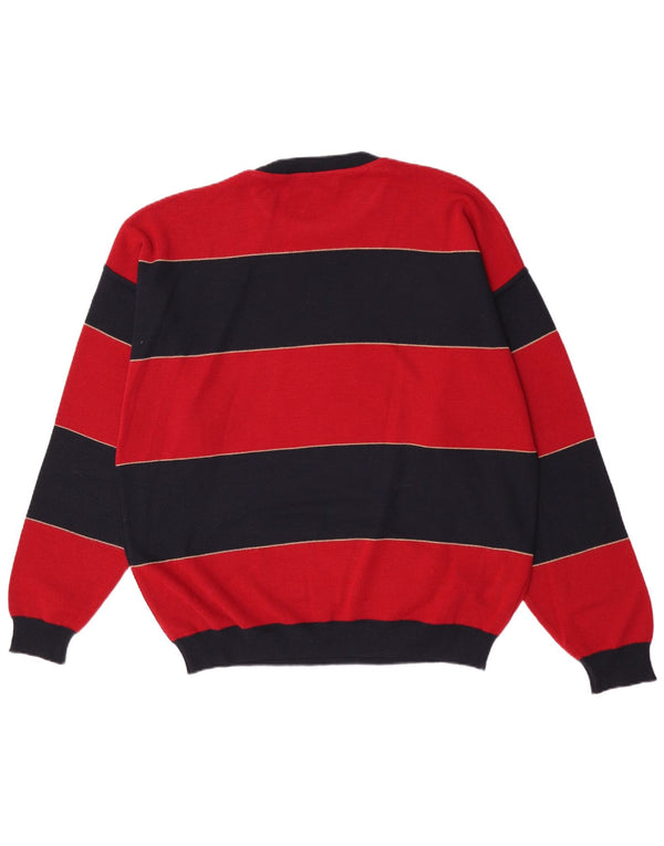 Il Granchio Jersey De Cuello Redondo Hombre XL Lana A Rayas Rojas
