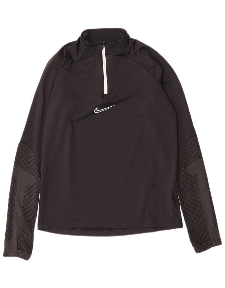 NIKE Boys Dri Fit Slim Fit Jersey Chándal Top 12-13 años Grande Negro