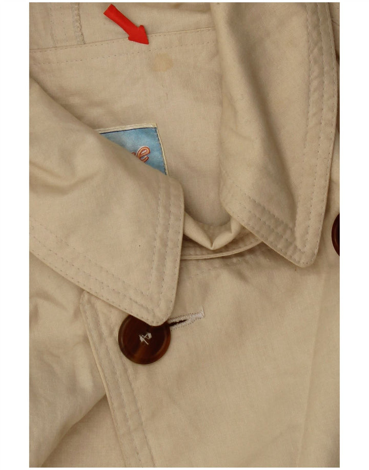 Vintage hombres doble pecho gabardina Reino Unido 38 medio beige