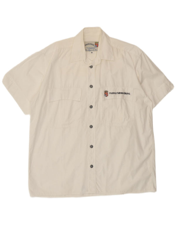 Armata Di Mare Camisa Manga Corta Hombre Talla 48 2XL Algodón Blanco
