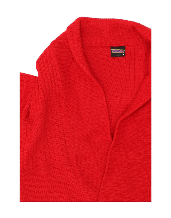 WESTBURY Mens Cardigan Sweater IT 48/50 Medium Red Virgin Wool Vintage WESTBURY and Second-Hand WESTBURY from Messina Hembry 