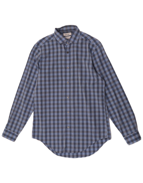 Camisa Calvin Klein Slim Fit para hombre Talla 15 Cuadros azules medianos