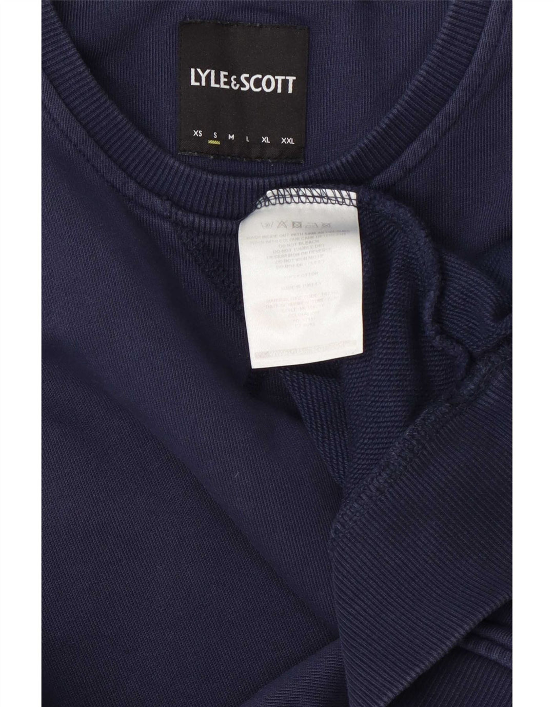 Lyle & Scott Hombre Sudadera Jumper Small Azul Marino Algodón