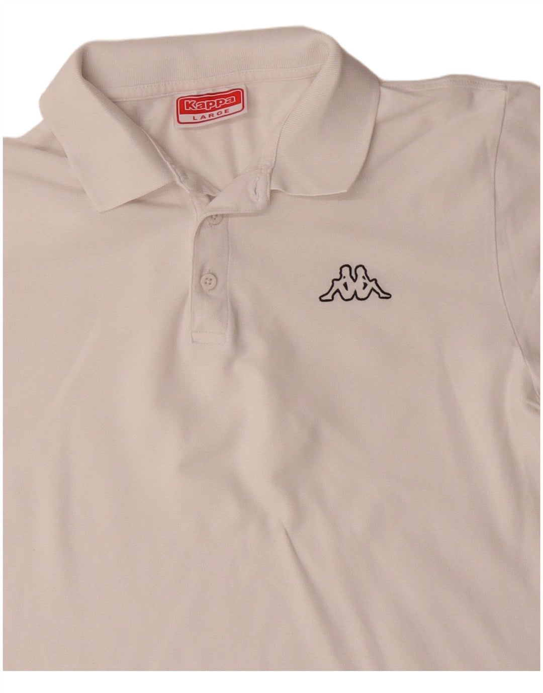 KAPPA Polo para hombre grande de algodón blanco