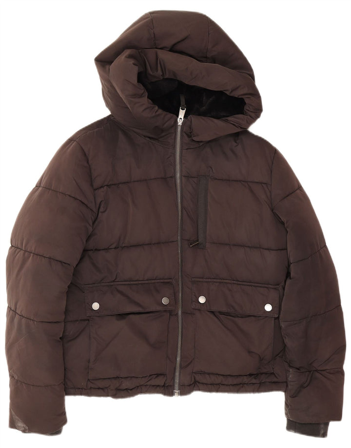 Tommy Hilfiger Chaqueta acolchada extragrande corta para mujer UK 6 XS Poliamida gris