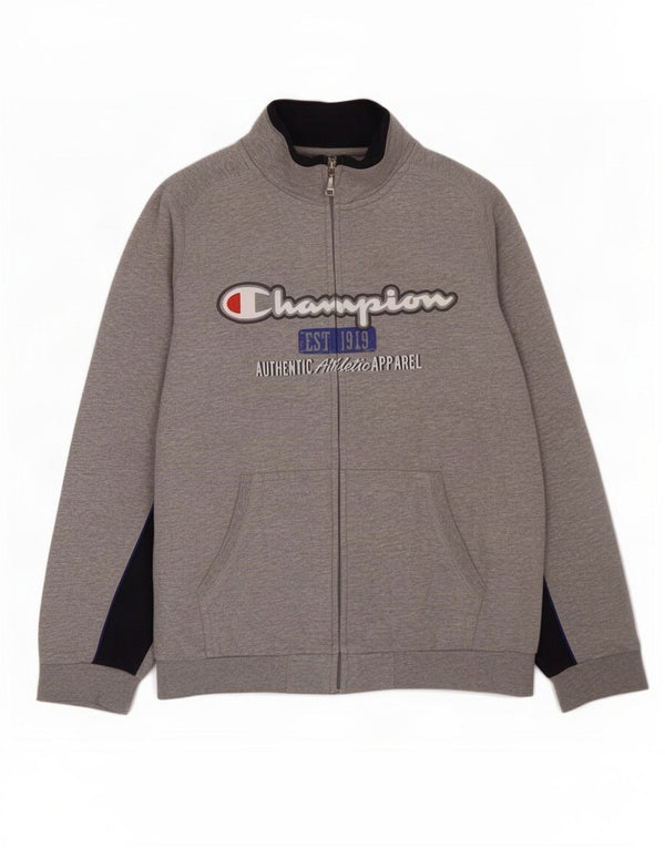 Champion Boys Tracksuit Top Jacket 11-12 Years Large Grey Colourblock