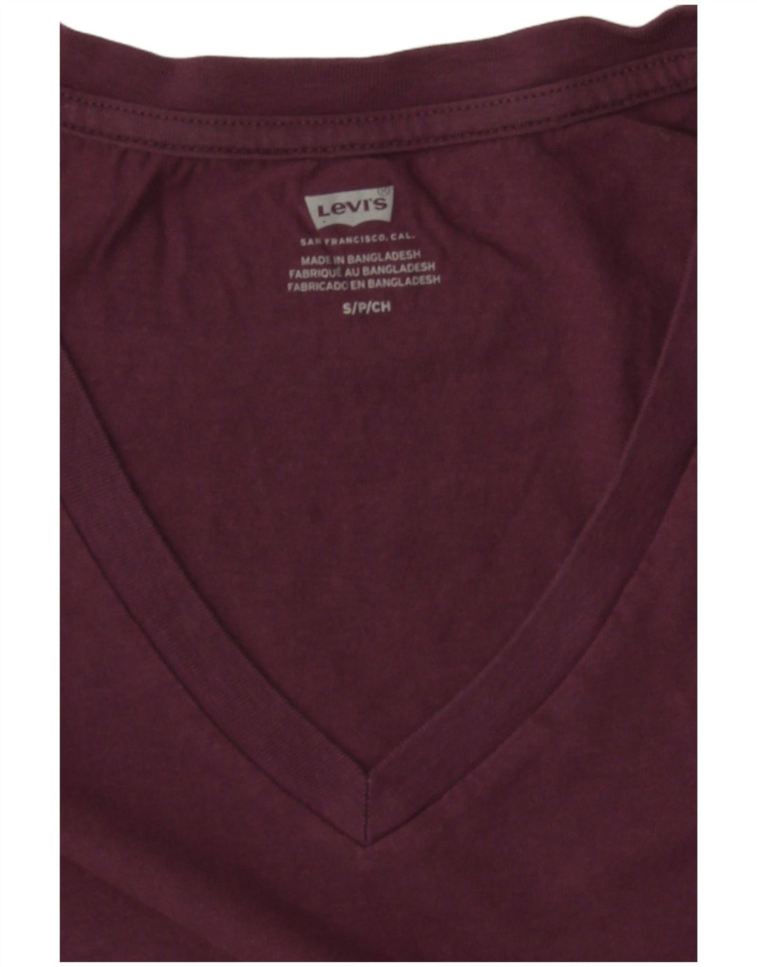 Levi's Camiseta para mujer Top UK 10 Small Borgoña