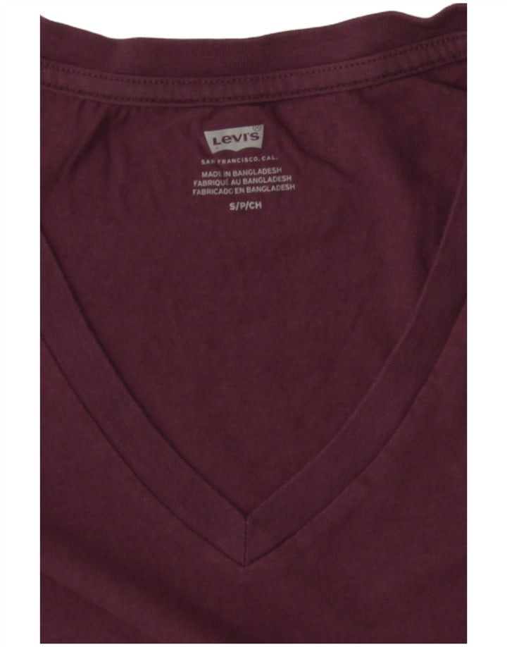Levi's Camiseta para mujer Top UK 10 Small Borgoña