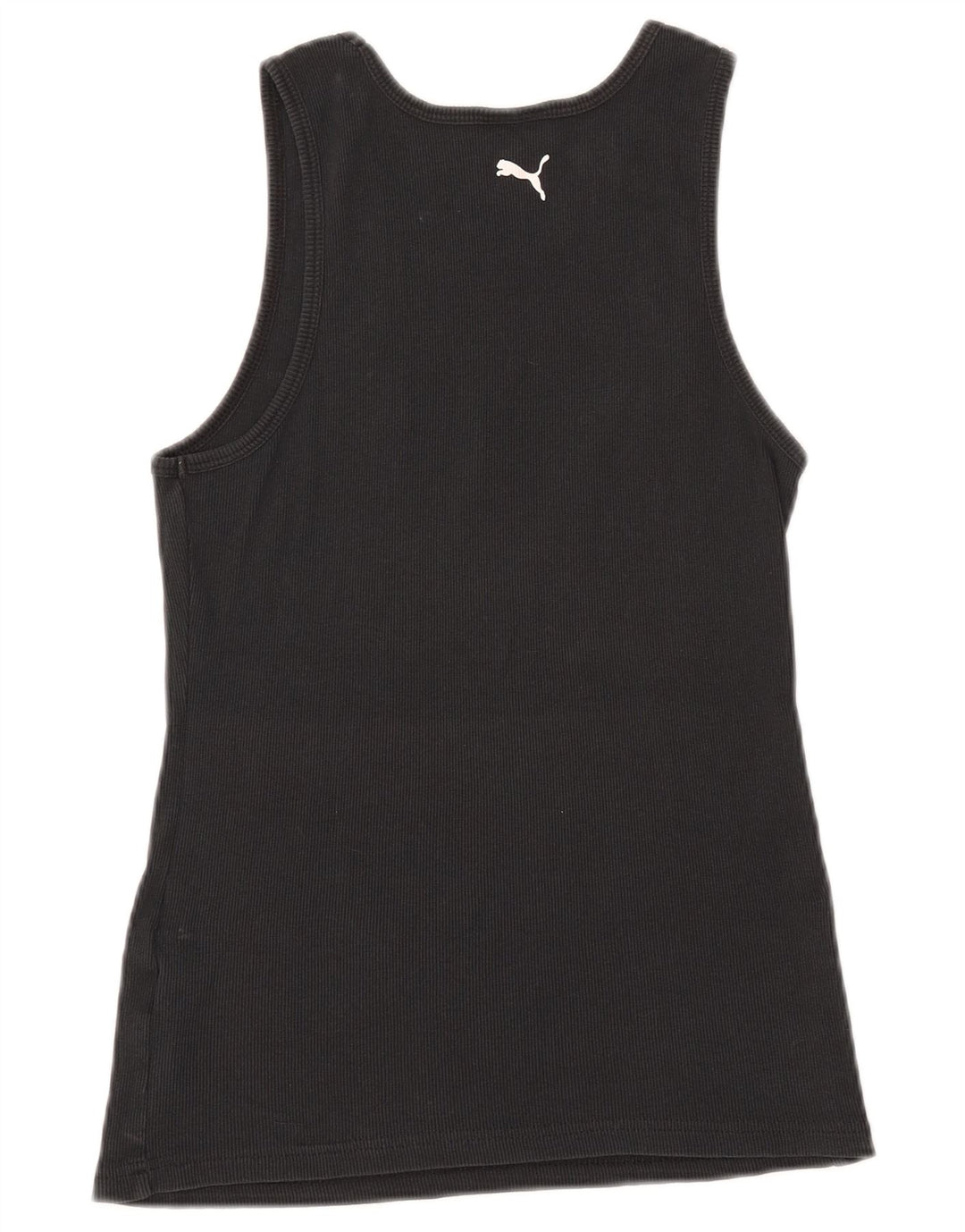 Puma Mujer Gráfico Chaleco Top UK 14 Grande Algodón Negro