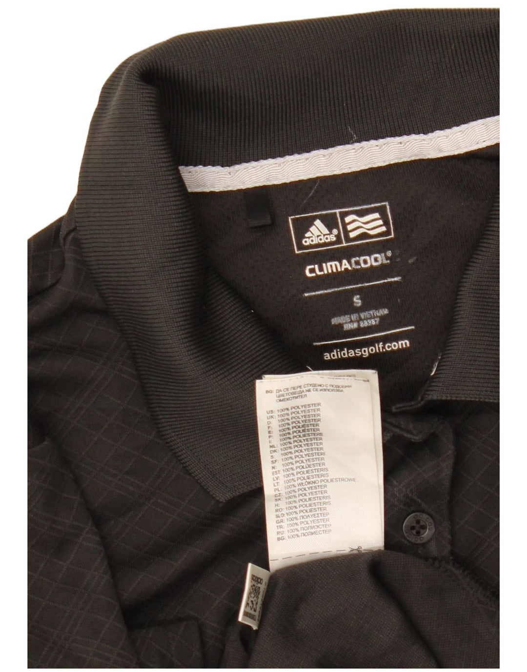 ADIDAS Polo Climacool para mujer Reino Unido 10 Pequeño Poliéster geométrico negro