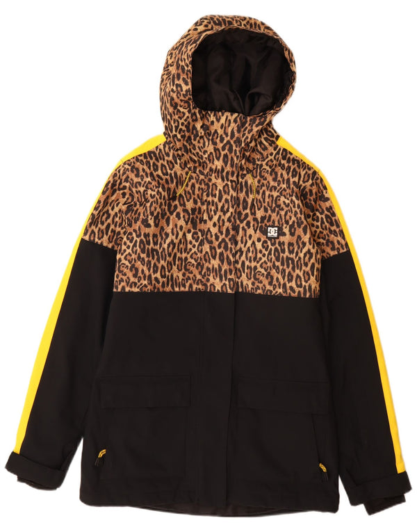 DC Womens Hooded Windbreaker Coat UK 10 Small Multicoloured Animal Print