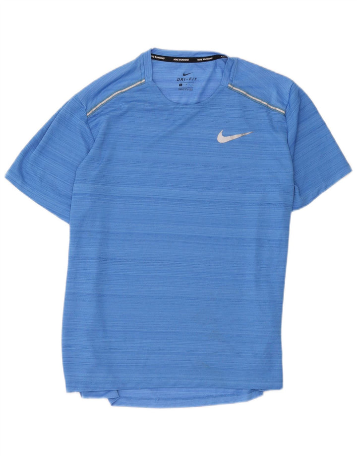 Camiseta Nike Dri Fit para hombre Top grande de poliéster a rayas azules