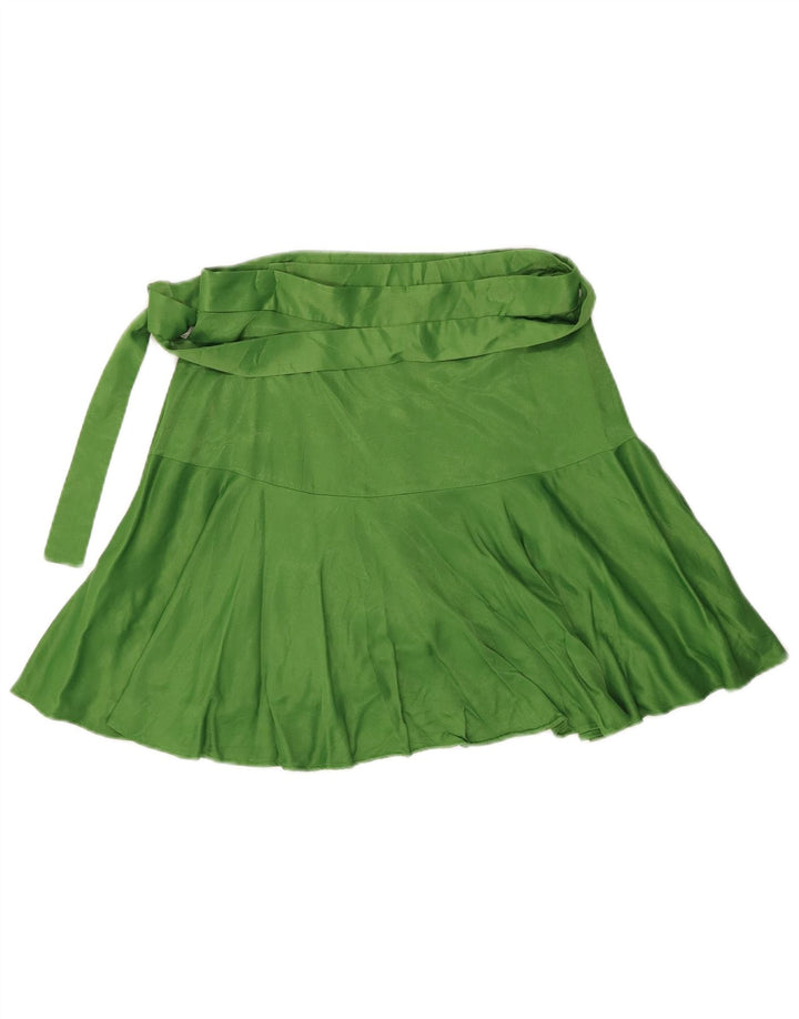 Zara Mujer Mini Falda Cruzada Small W26 Viscosa Verde