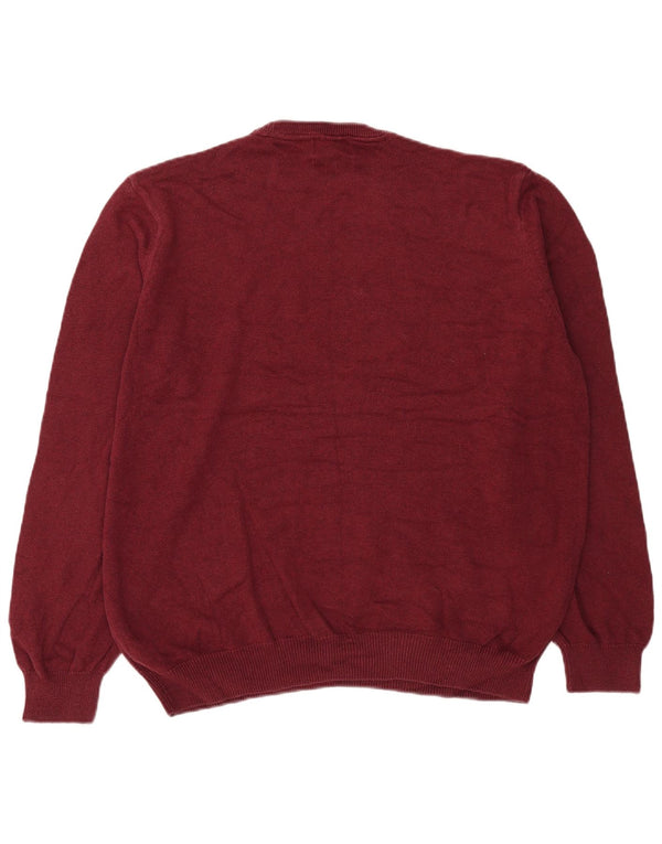 Marks & Spencer - Jersey de cuello redondo para hombre, talla 2XL, algodón burdeos