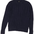 Zara Hombre Jersey Cuello Redondo Jersey Medio Azul Marino Algodón