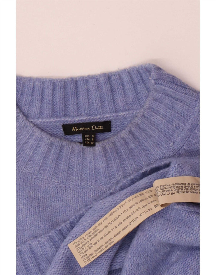 Massimo Dutti Jersey Oversize con Cuello Redondo para Mujer UK 40 Small Azul