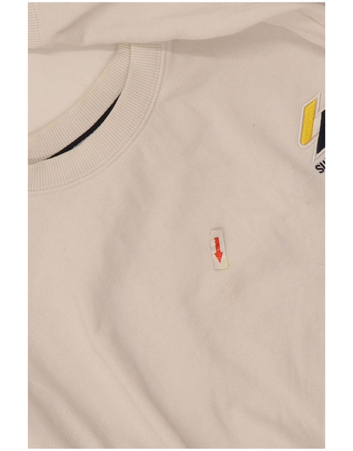 Superdry Sudadera Jumper para Mujer Reino Unido 44 Grande Algodón Blanco