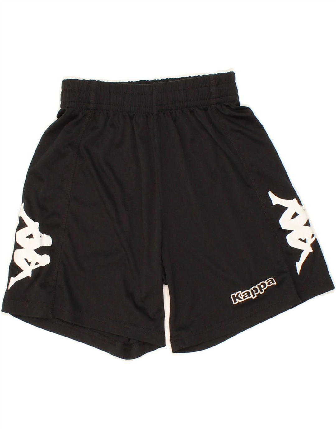 KAPPA Boys Graphic Sport Shorts 9-10 Years Black Vintage Kappa and Second-Hand Kappa from Messina Hembry 