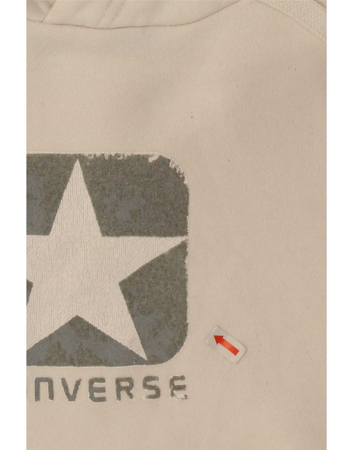 Converse Hombre Sudadera Con Capucha Gráfica Jersey Medio De Algodón Blanco Roto