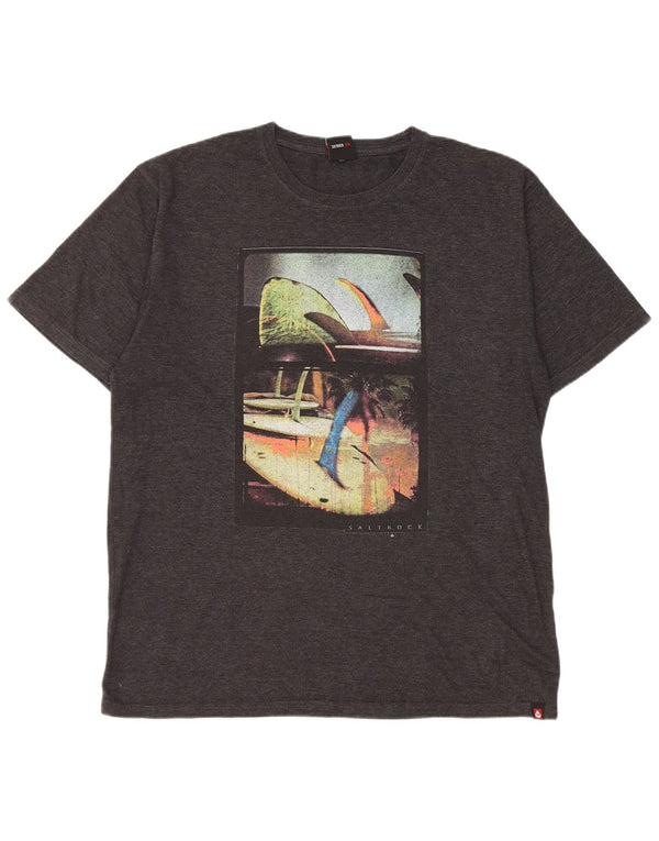 Saltrock Camiseta gráfica para hombre Top 2XL Algodón gris