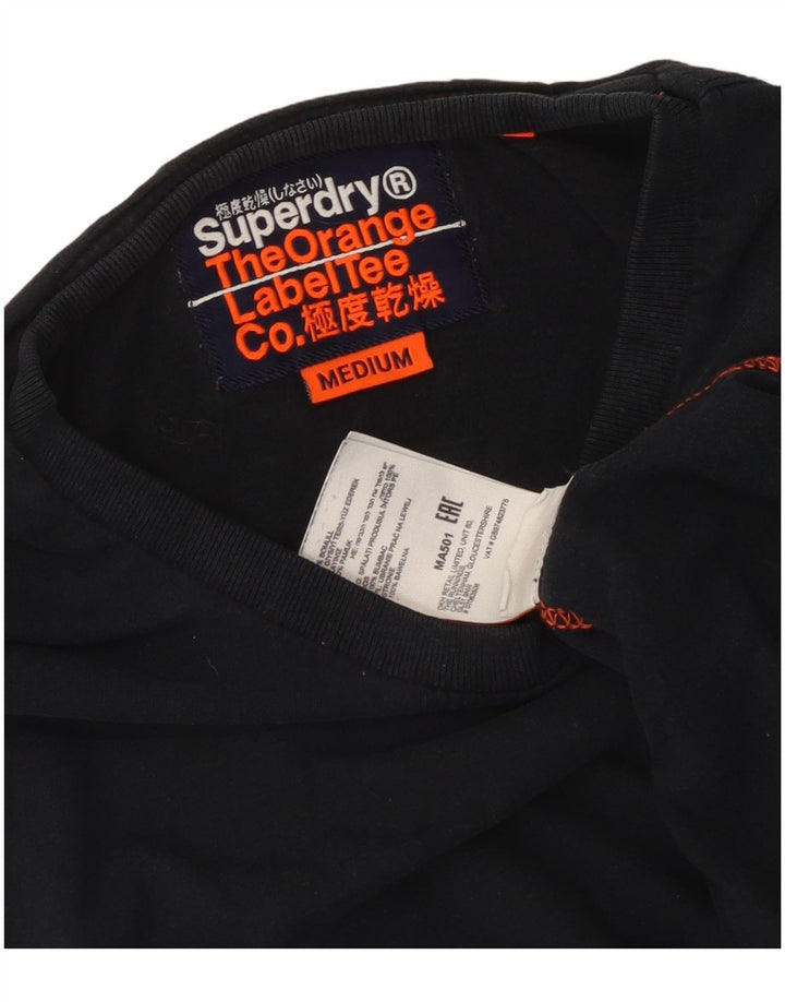 Superdry Camiseta para hombre Top Medium Black Cotton