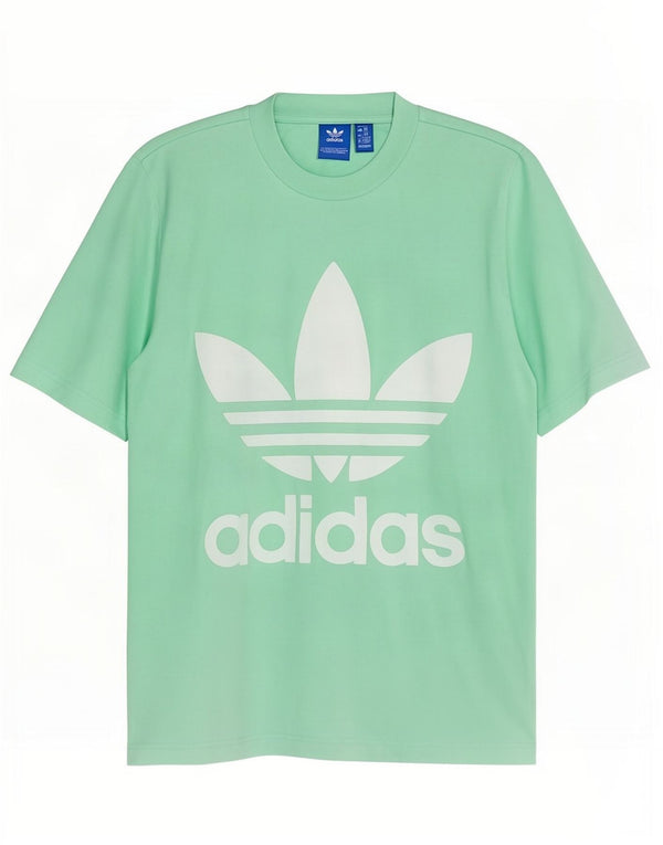 Adidas Hombre Camiseta Gráfica Top Pequeño Algodón Verde